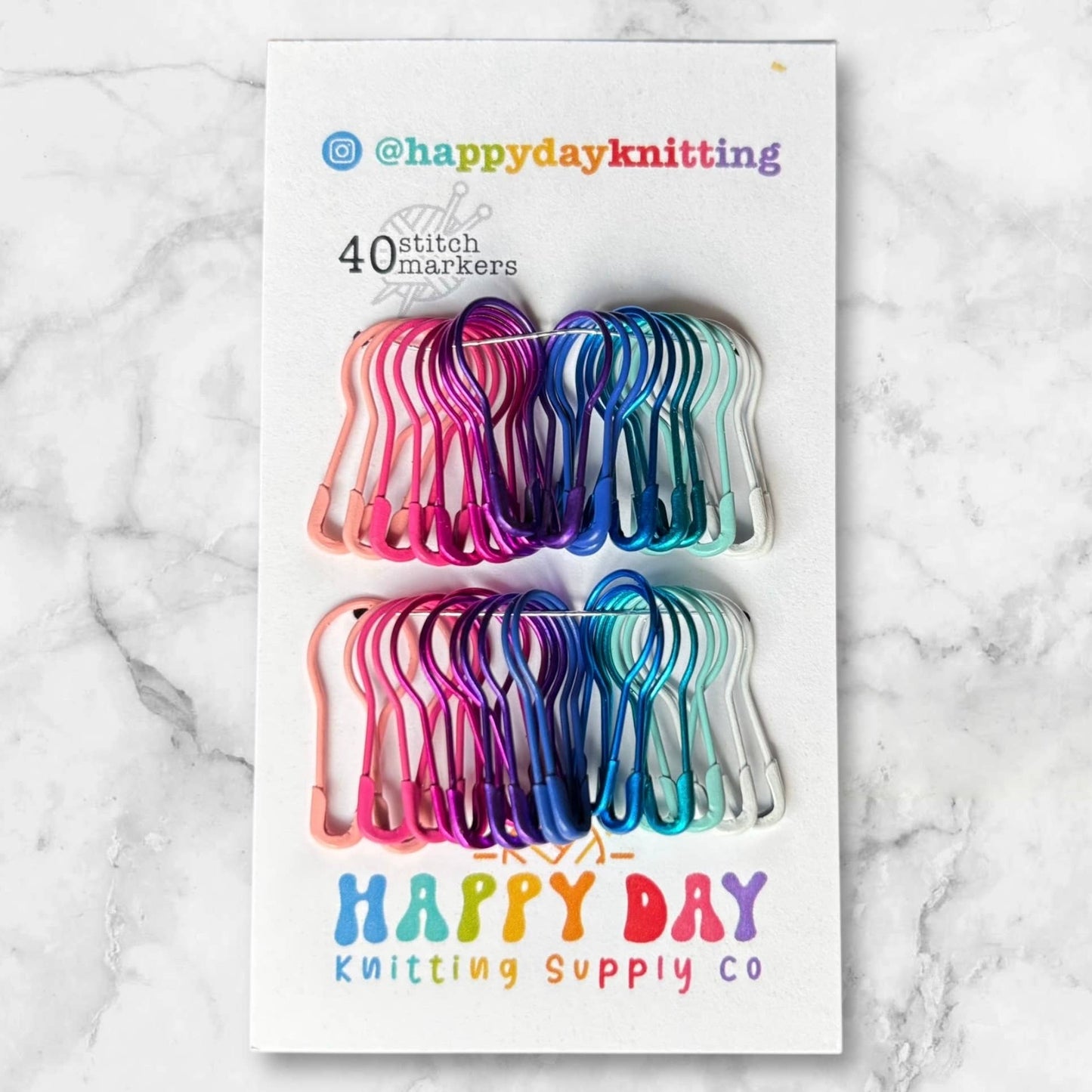 40 Locking Bulb Pin Stitch Markers - Core Colourways