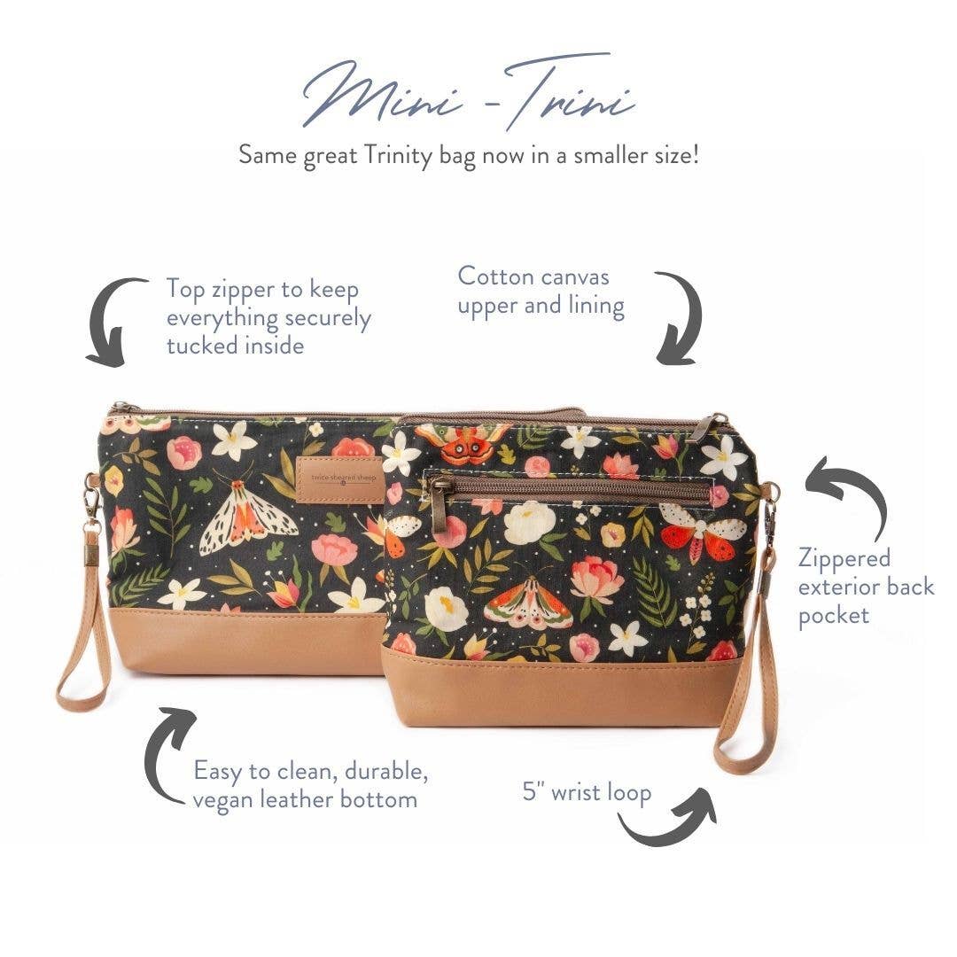 Mini Trinity Bag – Small Zippered Sock Project Bag - Cats & Dogs