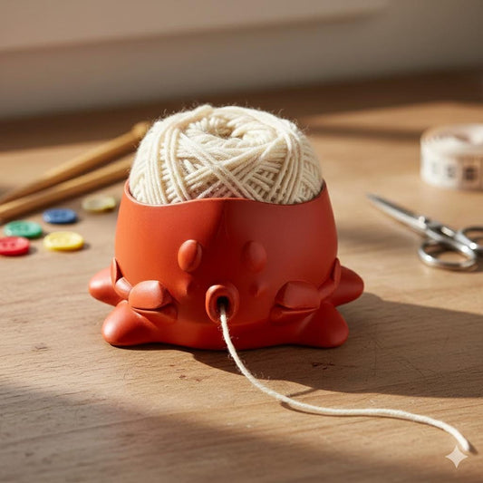 Crab Yarn Bowl for Crochet and Knitting, Yarn Holder Alternative, 3D Printed Yarn Organizer for Desk or Couch