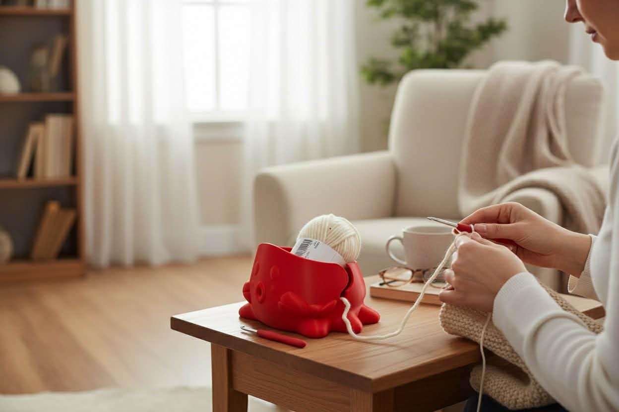 Crab Yarn Bowl for Crochet and Knitting, Yarn Holder Alternative, 3D Printed Yarn Organizer for Desk or Couch